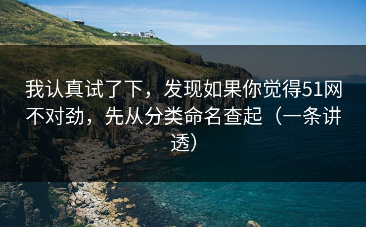 我认真试了下，发现如果你觉得51网不对劲，先从分类命名查起（一条讲透）