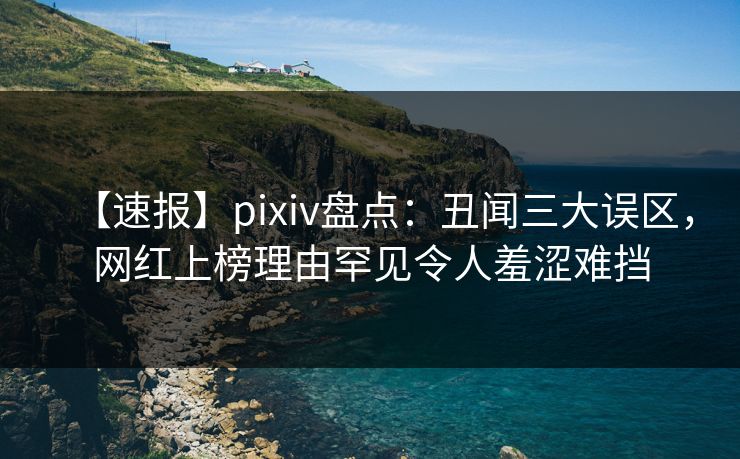 【速报】pixiv盘点：丑闻三大误区，网红上榜理由罕见令人羞涩难挡